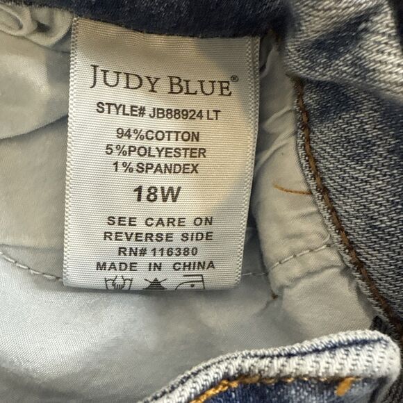 Judy Blue Jeans 18W High Waist Cargo Wide Leg JB88924 Light Wash Blue Stretch - Picture 12 of 16